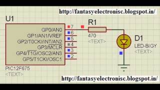 how to blink LED PIC12F675 include keilc code and hex and Proteus simulation [upl. by Ziana]