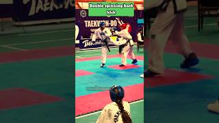 Double spinning back kick knockout kick martialarts kick teakwood karatekid mixmartialarts [upl. by Akoek642]