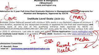 CET ILS Seats forms out for Welingkar ILS Admission Process Cutoffs [upl. by Joh469]