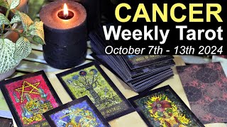 CANCER WEEKLY TAROT READING quotEVENTS CONSPIRE TO BRING NEW JOYquot October 7th  13th 2024 weeklytarot [upl. by Enellek]