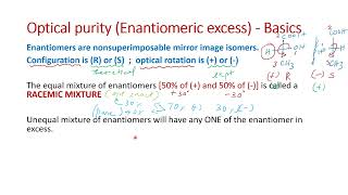 Stereochemistry Optical purity or enantiomeric excess simplified numerical [upl. by Nlocnil905]