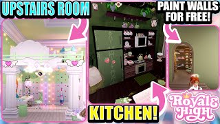 BEST HACKS TO MAKE A GORGEOUS DORM ON A BUDGET Kitchens Free Wall Paint and more 🏰 Royale High [upl. by Anifled]