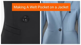 How To Sew welt pockets for Female jackets [upl. by Chen647]