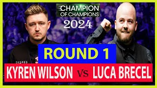 Kyren Wilson vs Luca Brecel Round 1  Champion of Champions 2024  snooker2024  kyrenwilson [upl. by Aileme]