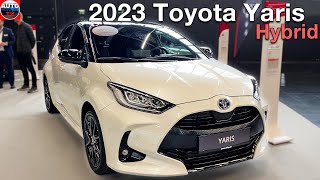 NEW 2023 Toyota Yaris Hybrid  Visual REVIEW interior exterior features [upl. by Tebasile591]