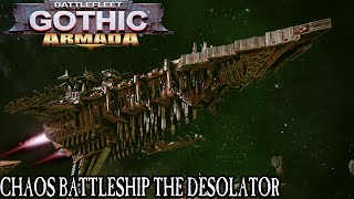 Chaos Battleship The Desolator  Battlefleet Gothic Armada [upl. by Jarad941]