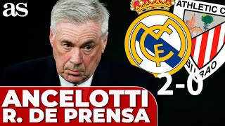 REAL MADRID 2  0 ATHLETIC  ANCELOTTI rueda de prensa COMPLETA [upl. by Rodriguez]