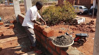 Laterite stone from cutting process to wall placing [upl. by Acirahs]