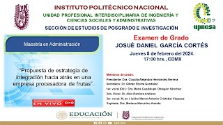 Examen de Grado de Maestro de nuestro alumno C JOSUÉ DANIEL GARCÍA CORTÉS [upl. by Clance]