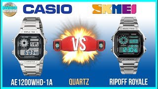 Watch Boxing  Casio Royale 100m Quartz AE1200WHD1A Vs Chinese SKMEI Unbox amp Review [upl. by Eniamahs]