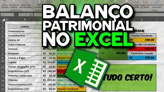 BALANÇO PATRIMONIAL  PLANILHA EXCEL [upl. by Enilekcaj358]