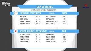 Camberley CC Twenty20 v Woking amp Horsell CC Twenty20 [upl. by Marcin]