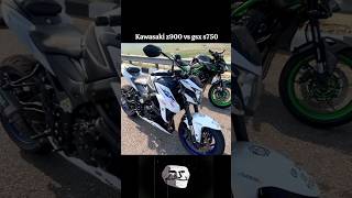 Kawasaki z900 vs gsx s750 drag race challenge shorts z900 viral [upl. by Nekcarb]