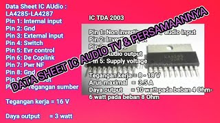 Data Sheet Pin Persamaan IC Audio TV LA4285 Dan TDA2003 [upl. by Phelps]