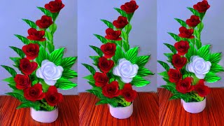 beautiful flower bouquet making with paper  diy flower bouquet [upl. by Kei]