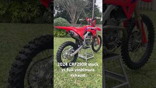 2024 CRF250R stock vs full yoshimura exhaust sound test 2024 crf250r honda yoshimura [upl. by Euqinor]