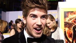 Joey Graceffa Talks ALMOST Being Finnick at Mockingjay Pt 1 Premiere [upl. by Blalock]