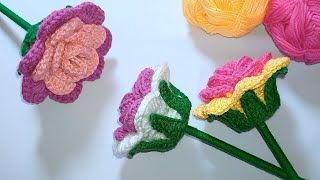 Como Hacer Rosas a Crochet en 3D [upl. by Nairb253]