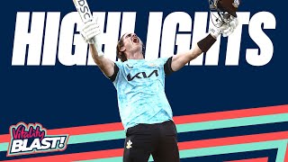 Sean Abbott Smashes 110 Off 41 Balls  Surrey v Kent  Highlights  Vitality Blast 2023 [upl. by Ellehcyar158]