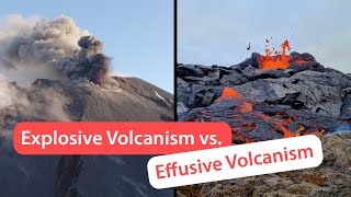 Volcano Eruption Styles  Explosive vs Effusive  Volcanology 8 [upl. by Hairahs]