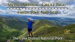 Stone Arthur Great Rigg Heron Pike Nab Scar  Lake District [upl. by Orhtej]