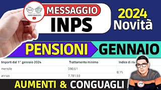 MESSAGGIO INPS 📑 PENSIONI GENNAIO 2024 ➜ RIVALUTAZIONE AUMENTI ma CONGUAGLIO IRPEF TAGLIA IL NETTO [upl. by Sissy900]