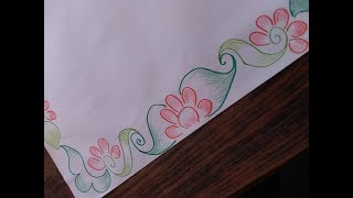 How to draw a border design on paper cards and templates simple but awesome [upl. by Knapp]