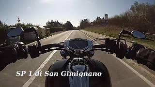 Riding motorbike from San Gimignano to Monteriggioni  Tuscany Italy  road SP 1 [upl. by Avla33]