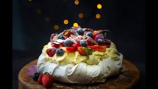 Classy Berry Pavlova with mascarpone cream dessert meringue Christmas [upl. by Bez]