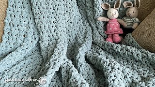 Crochet This Chunky Blanket in ONE DAY 🧶 Beginner Friendly Pattern 🤩 [upl. by Audsley459]