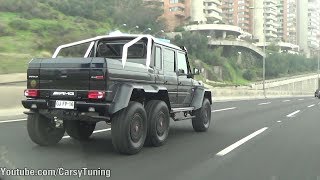 Brabus Mercedes G63 AMG 6x6 700 on the Street  Acceleration Sounds [upl. by Zoellick]