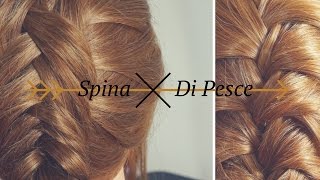 TUTORIAL  TRECCIA A SPINA DI PESCE attaccata alla testa doppia versione [upl. by Kenlay]