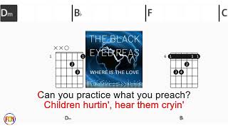 THE BLACK EYED PEAS Where Is The Love FCN GUITAR CHORDS amp LYRICS [upl. by Aivirt8]