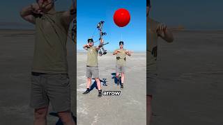 Helium Balloon Attached To Arrow 🤯 what will happen archery outdoors inventions [upl. by Aerua729]