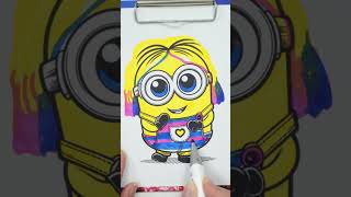 Wednesday Minion vs Enid Minion vs GRU Three markers challenge vs one shorts [upl. by Ardrey761]