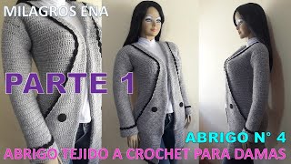 PARTE 1 Como tejer el Abrigo N° 4 chompón saco o suéter largo a crochet para niñas y damas [upl. by Hugibert]