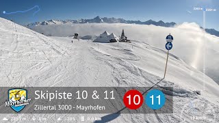 Skiing Mayrhofen  Ski Slope 10 amp 11  Horberg amp Gerent  Zillertal 3000  With GPS Stats [upl. by Nettle]