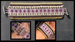 Odd peyote part 2 beaded embelishment stitch beading tutorial [upl. by Nnaeiluj]