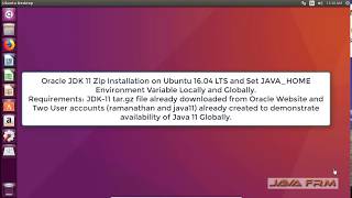 Oracle JDK 11 Zip Installation on Ubuntu 1604 and Set JAVAHOME Environment Variable  Java 11 [upl. by Ynnoj]