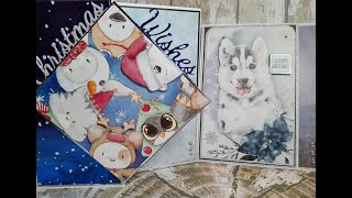 Crafting with Hunkydory Little books Polar Animals amp Holly Jolly Christmas [upl. by Ganny]