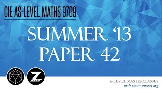 CIE AS Maths 9709  S13 P42  Solved Past Paper [upl. by Pallas284]