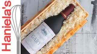 Wine Bottle in a Wood Crate Cake Tutorial How To Make Gumpaste Wine Bottle HANIELAS [upl. by Korella]