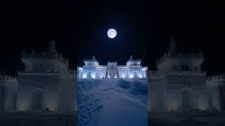 Moonlit Ice Palace beautiful nature natureslover ice palace travel [upl. by Dincolo]