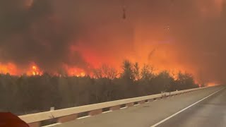 Videos show outofcontrol wildfires in Texas Panhandle [upl. by Teodorico]