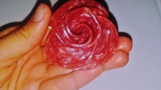 Come Fare le Rose di SalameHow to Make Salami Roses [upl. by Hermie]