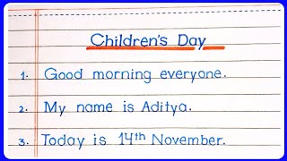 10 Lines On Childrens Day in English  Childrens Day Speech in English  Speech On Childrens Day [upl. by Ecnerat293]