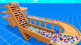 Marble Run Race ASMR🌎Wooden Spiral Coaster [upl. by Erich]