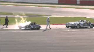 Luther Blissett crashes Morgan at Silverstone Classic July 2011 [upl. by Livingston]