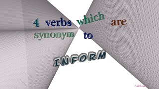 inform  5 verbs with the meaning of inform sentence examples [upl. by Audry855]