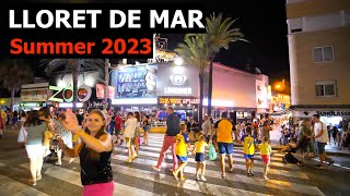 🇪🇸 Lloret de Mar Nightlife Beach Drone Show Summer 2023 🌞 [upl. by Henri895]